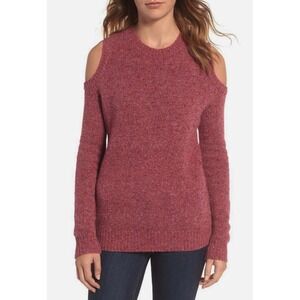 REBECCA MINKOFF Page Cold-Shoulder Sweater Berries Multi Merino Wool NWT | S